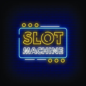 Slot Machine Neon Signs Style Text Vector