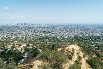 Los Angeles Panorama, California, USA - Cityscape and Griffith Observatory