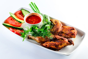 tobacco chicken on a white background