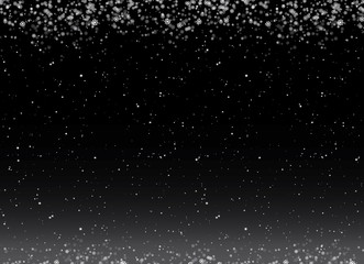 Falling snowflakes illustration. Snowfall symbol in different random shapes. Can be used as Christmas greeting cards, web banners, e-mail signatures with wishes and other projects.