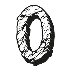 Letter O vintage monochrome concept