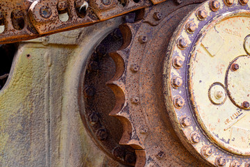 cogwheel of the Old tractor , crawler wheel