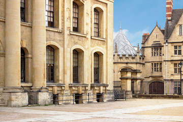 Fototapeta na wymiar Exterior of Hertford College building in Oxford