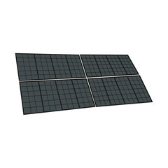 Solar panels or solar power. Alternative or renewable energy. Vector sign, icon or symbol isolated on a white background