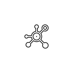 Social network single icon. Global technology or social network. Hub network connection.