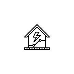 Home sustainable ecology recycle energy icon. Power and renewable, generator, ecology symbol. Trendy Flat style for graphic design, Web site, UI. EPS10. - Vector illustration