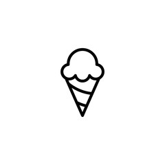 Ice cream cone icon isolated. Modern sweet vanilla desert sign. Trendy vector chocolate cram symbol for web site design, button to mobile app. Logo ice cream illustration.
