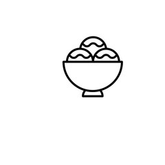 Ice cream cup icon isolated. Modern sweet vanilla desert sign. Trendy vector chocolate cram symbol for web site design, button to mobile app. Vector illustration.