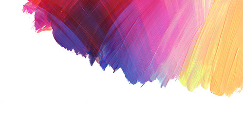 Abstract acrylic and watercolor smear painting. Canvas marble texture background. Horizontal long banner..