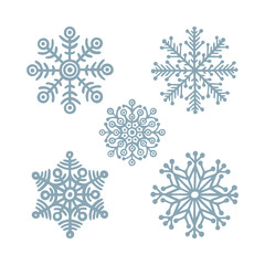 Snowflakes. Hand drawn snowflakes vector illustrations set. Snowflakes sketch drawing collection. Part of set. 