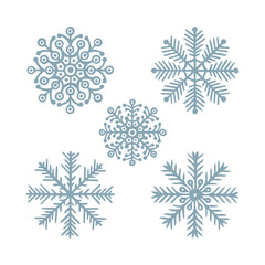 Snowflakes. Hand drawn snowflakes vector illustrations set. Snowflakes sketch drawing collection. Part of set. 