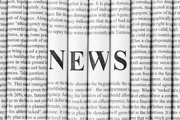 Concept of news media, print media and mass media