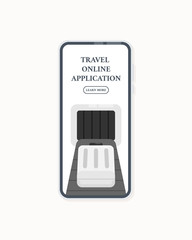 Travel online application. Vector concept.