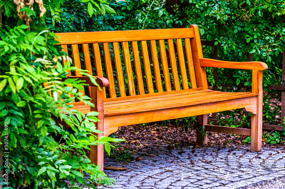 Poster wooden parkbench