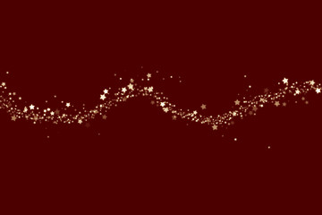 Illustrated Dark Red Christmas Background with Stars
