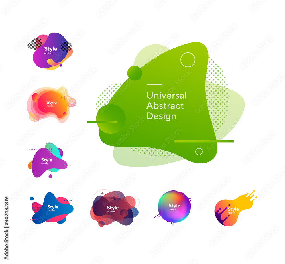 Aufkleber set of abstract colorful graphic elements. design background. vector illustration. can be used for a