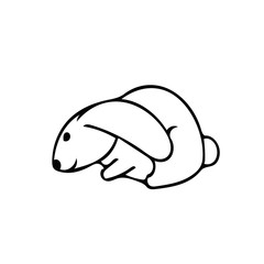 rabbit hand drawn doodle in simple scandinavian style.