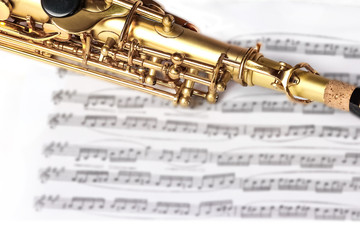 Fototapeta premium soprano saxophone on white background
