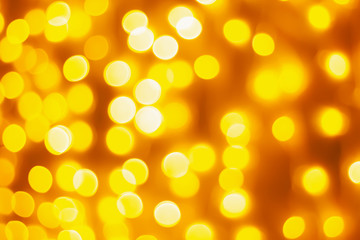 Abstract blur golden bokeh light Christmas holiday background