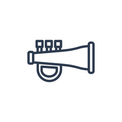 trumpet icon in outline style. vector illustration and editable stroke. Isolated on white background.