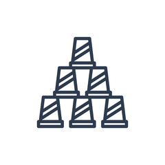 trick icon in outline style. vector illustration and editable stroke. Isolated on white background.