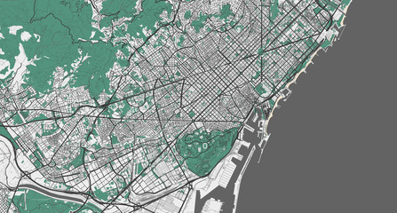 Detailed map of Barcelona, Spain