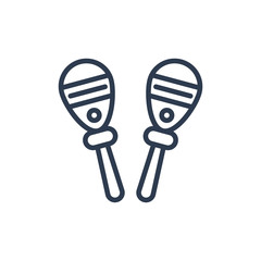 maracas icon in outline style. vector illustration and editable stroke. Isolated on white background.