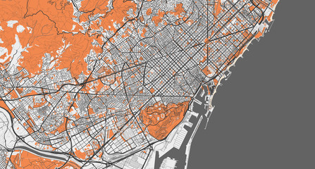 Detailed map of Barcelona, Spain