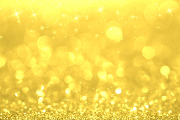 Luxury gold glitter with bokeh background, de-focused. concept for chrismas, holiday, happy new year, decoration.