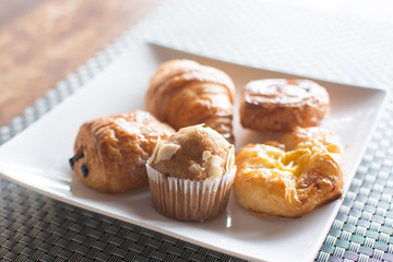bread breakfast on the table