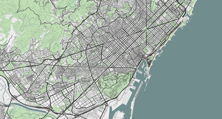 Detailed map of Barcelona, Spain