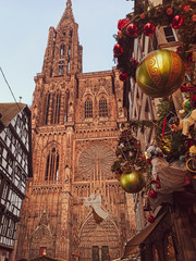 Cathedral of Notre Dame de Strasbourg at the time of Christmas