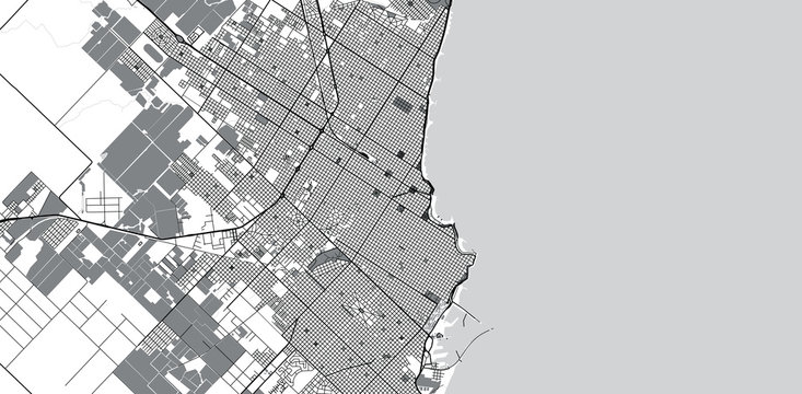 Urban vector city map of Mar Del Plata, Argentina
