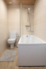 Fragment with shower in luxury apartment