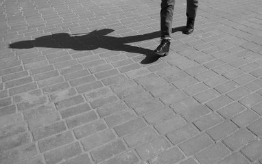 walking on city streets with shoes and athletic shoes