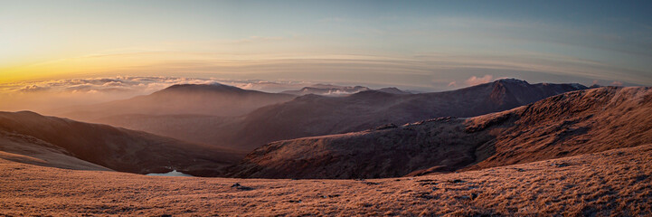 Panoramic view of Snowdonia National Park, Wales, UK