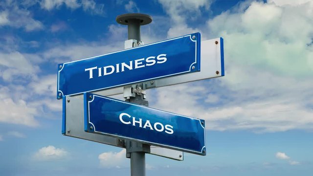 Street Sign the Way to Tidiness versus Chaos