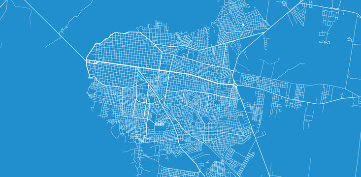Urban vector city map of Corrientes, Argentina