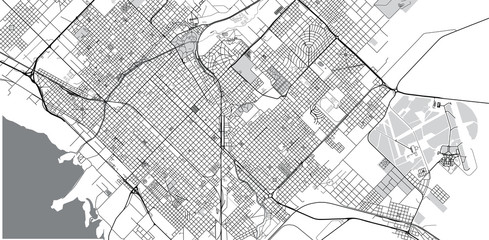 Urban vector city map of Bahia Blanca, Argentina
