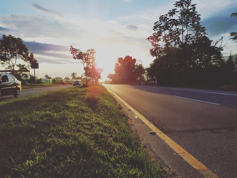 Wonderful landscape Colombian RN40 with beautiful sunset
