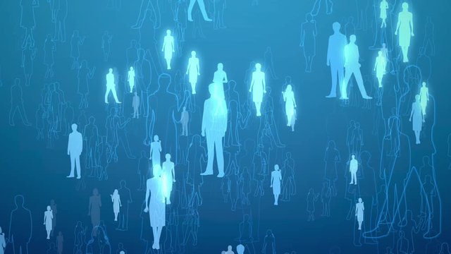 クールなサラリーマンやキャリアウーマンの働く人のシルエット　ループ