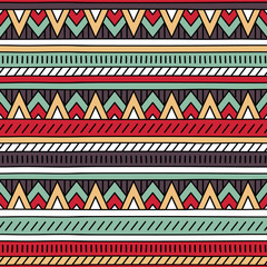 Abstract seamless pattern with ethnic motives. Geometric vector seamless pattern. Hand drawn background.