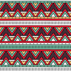 Abstract seamless pattern with ethnic motives. Geometric vector seamless pattern. Hand drawn background.