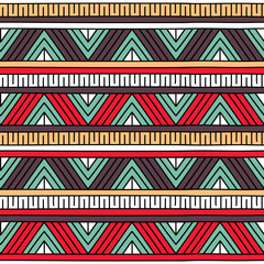 Abstract seamless pattern with ethnic motives. Geometric vector seamless pattern. Hand drawn background.