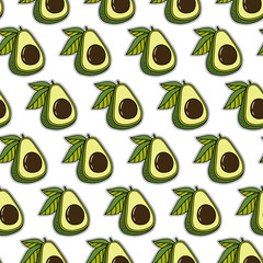 seamless pattern with green avocados