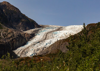 Fototapeta na wymiar A beautiful yet rapidly shrinking glacier 