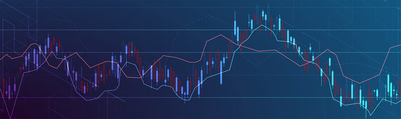 Financial trade concept. Stock market and exchange. Candle stick graph chart.