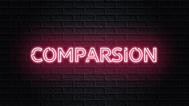 red neon video animation comparsion
