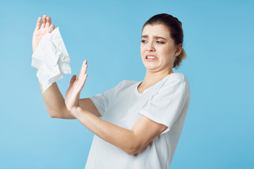 Woman with a scarf in her hands