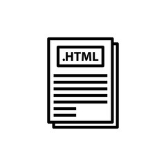 HTML File Vector illustration. Seo & Web design element Line Icon.